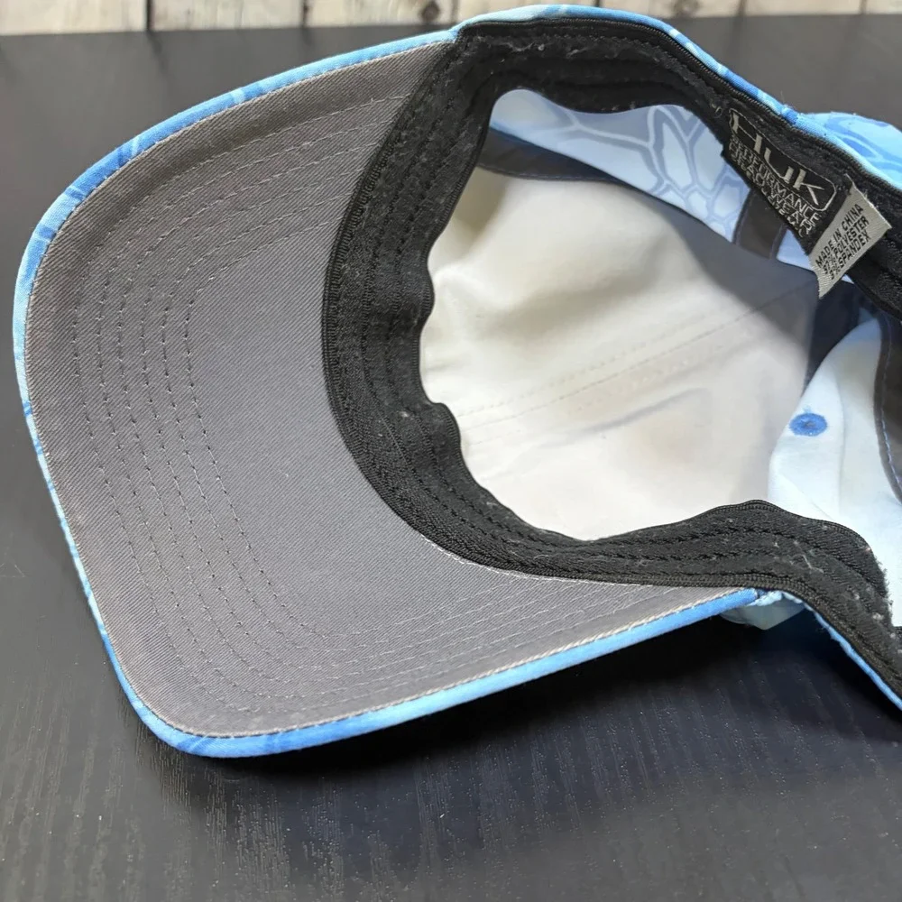 Huk Performance Fishing Hat Kryptek Pontus Blue Camo Stretch Fit Cap Mens M-L